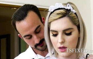 Hot Blonde Trans Maid