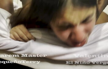 Chilean girl does her first gangbang