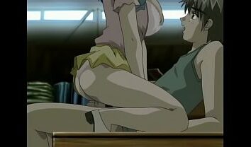 Hentai teen fucks babe on the job