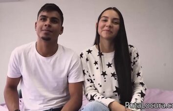 Parejitas: Valerin y sus pezones de chocolate. Pareja colombiana en casting porno